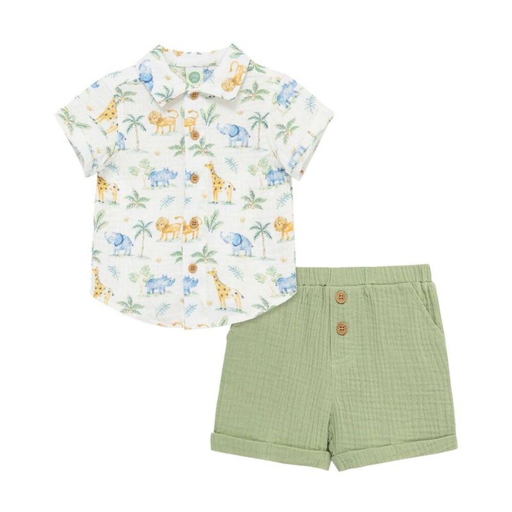 Little Me Baby-Boys  Jungle Short Set